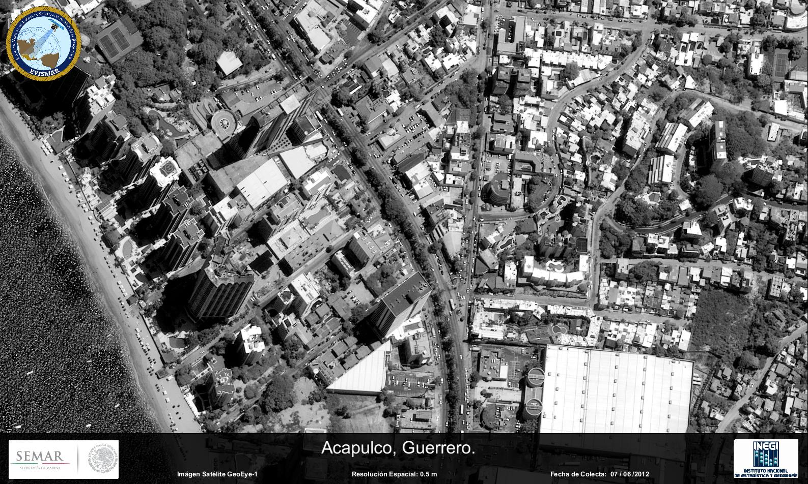 Imagen satelital de Acapulco, Guerrero